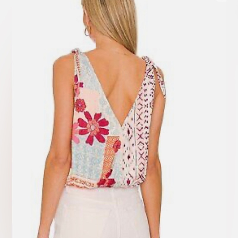 NEW FREE PEOPLE - Tied To You Tank with Floral Pattern in Medium - Picture 5 of 8